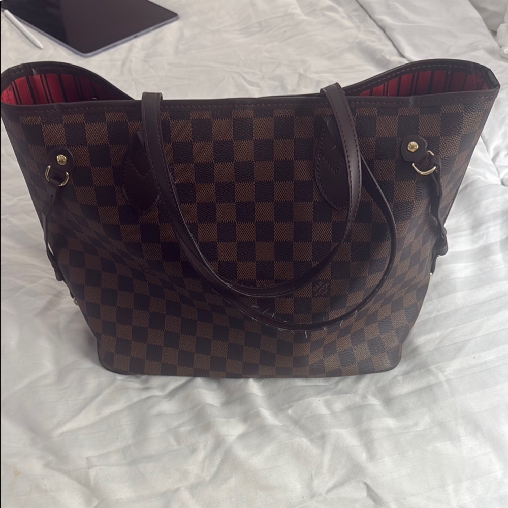 Louis Vuitton Brown Checkered Tote Bag